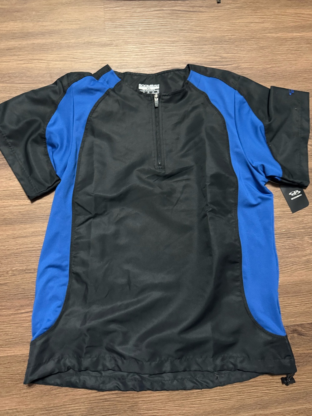 NWT Men's Black & Royal Blue Performance Half-Zip Jacket